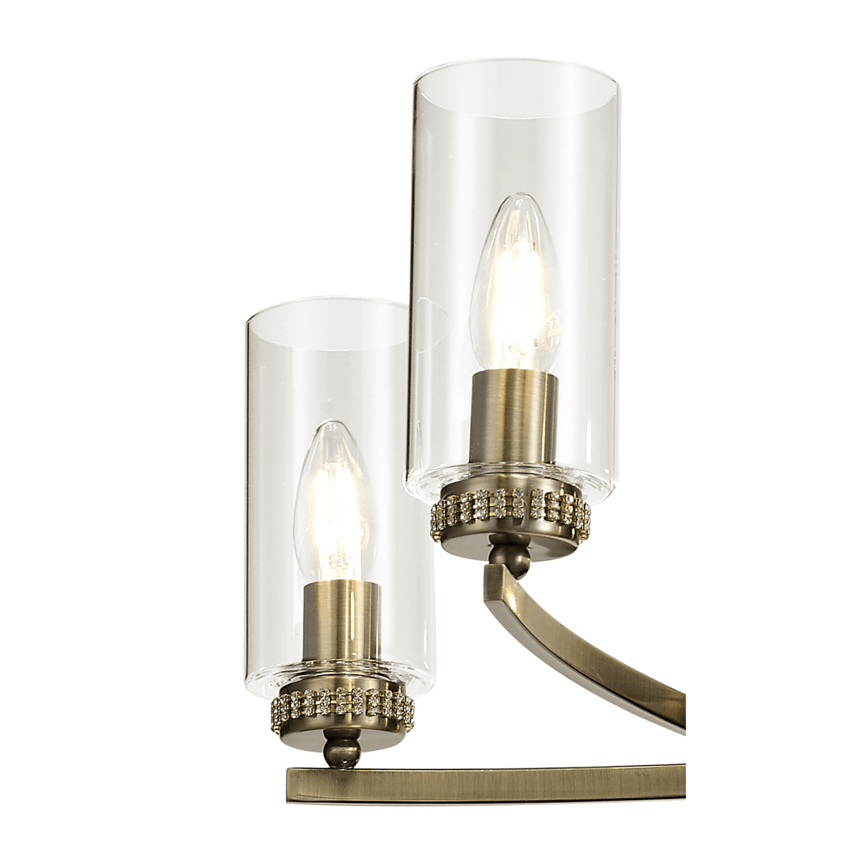 Dunstone 5 Arm Pendant or Semi Flush in Antique Brass