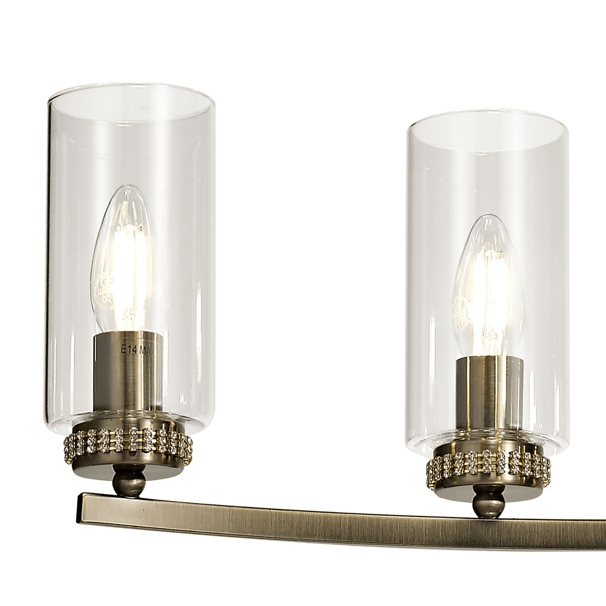 Dunstone 6 Arm Rectangular Pendant or Semi Flush in Antique Brass