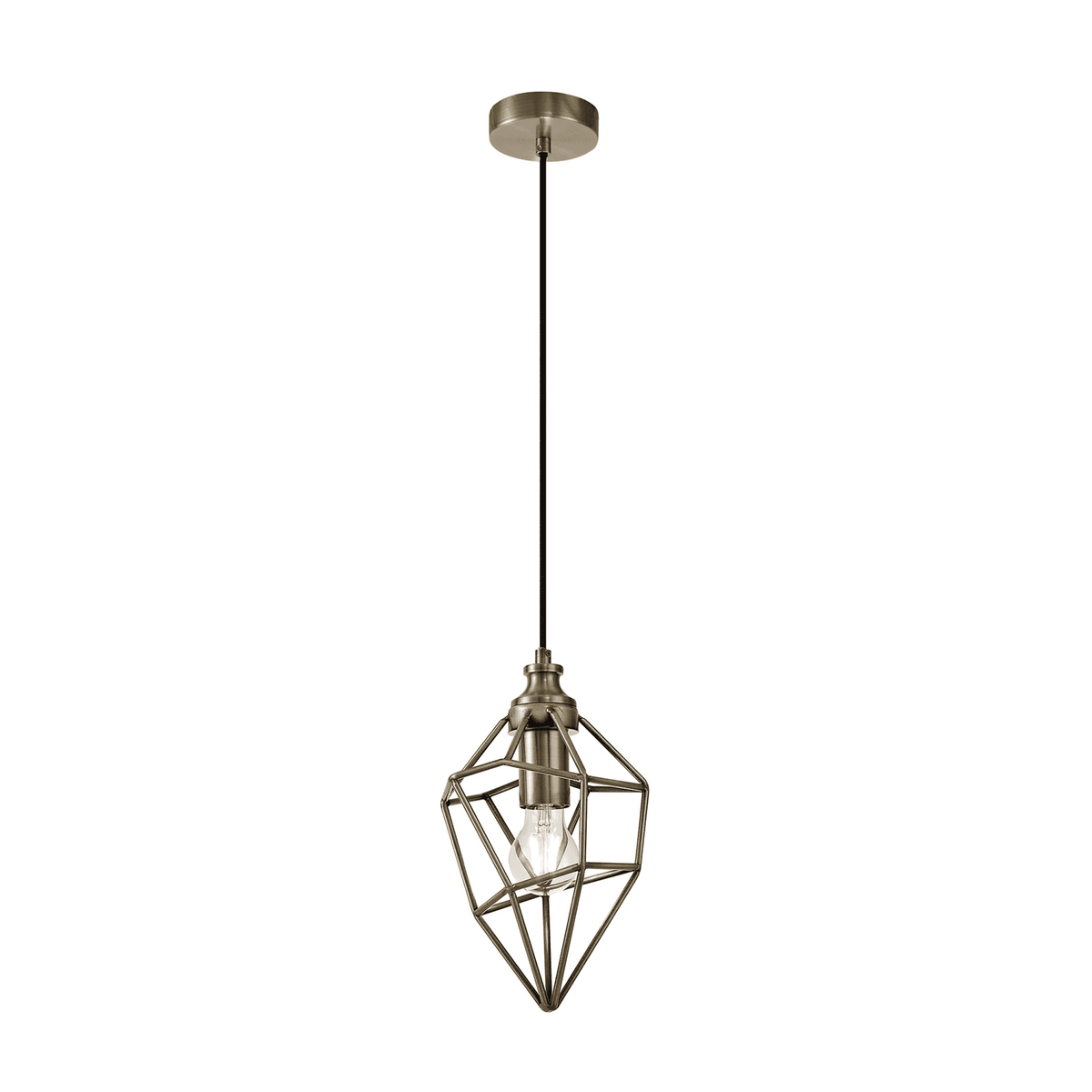 Dunterton Small E27 Pendant in Antique Brass
