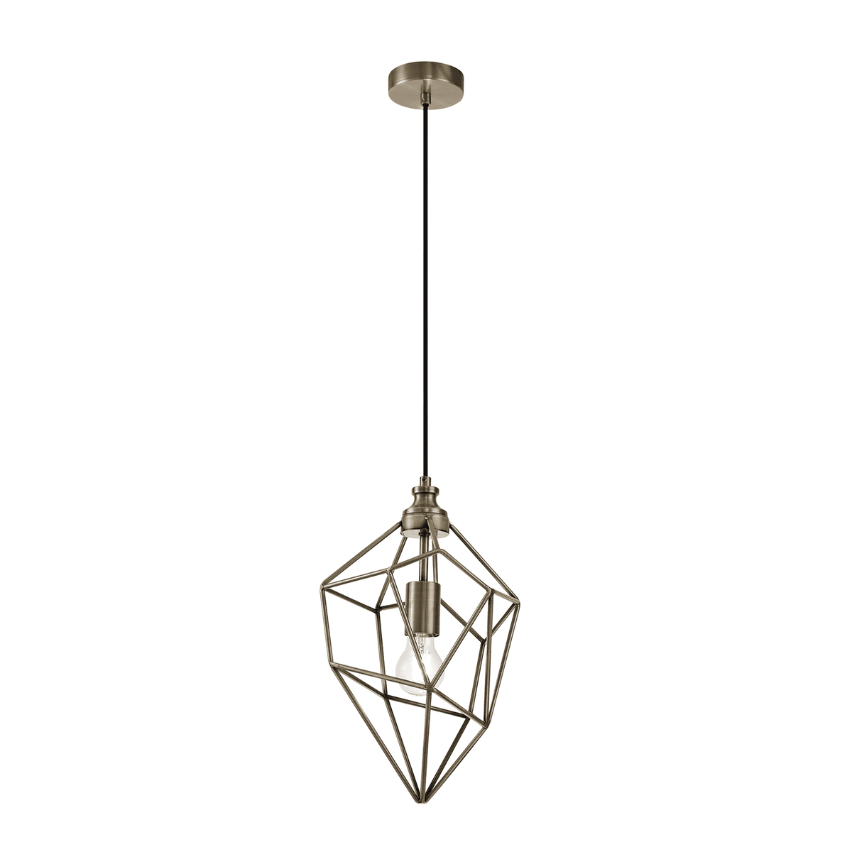 Dunterton Medium E27 Pendant in Antique Brass