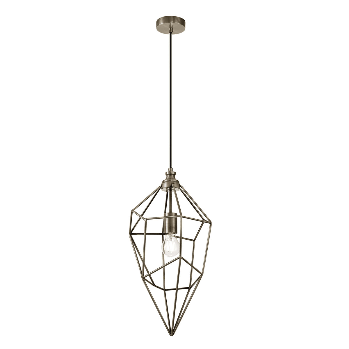 Dunterton Large E27 Pendant in Antique Brass