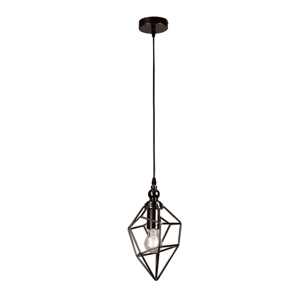 Dunterton Small E27 Pendant in Black Nickel