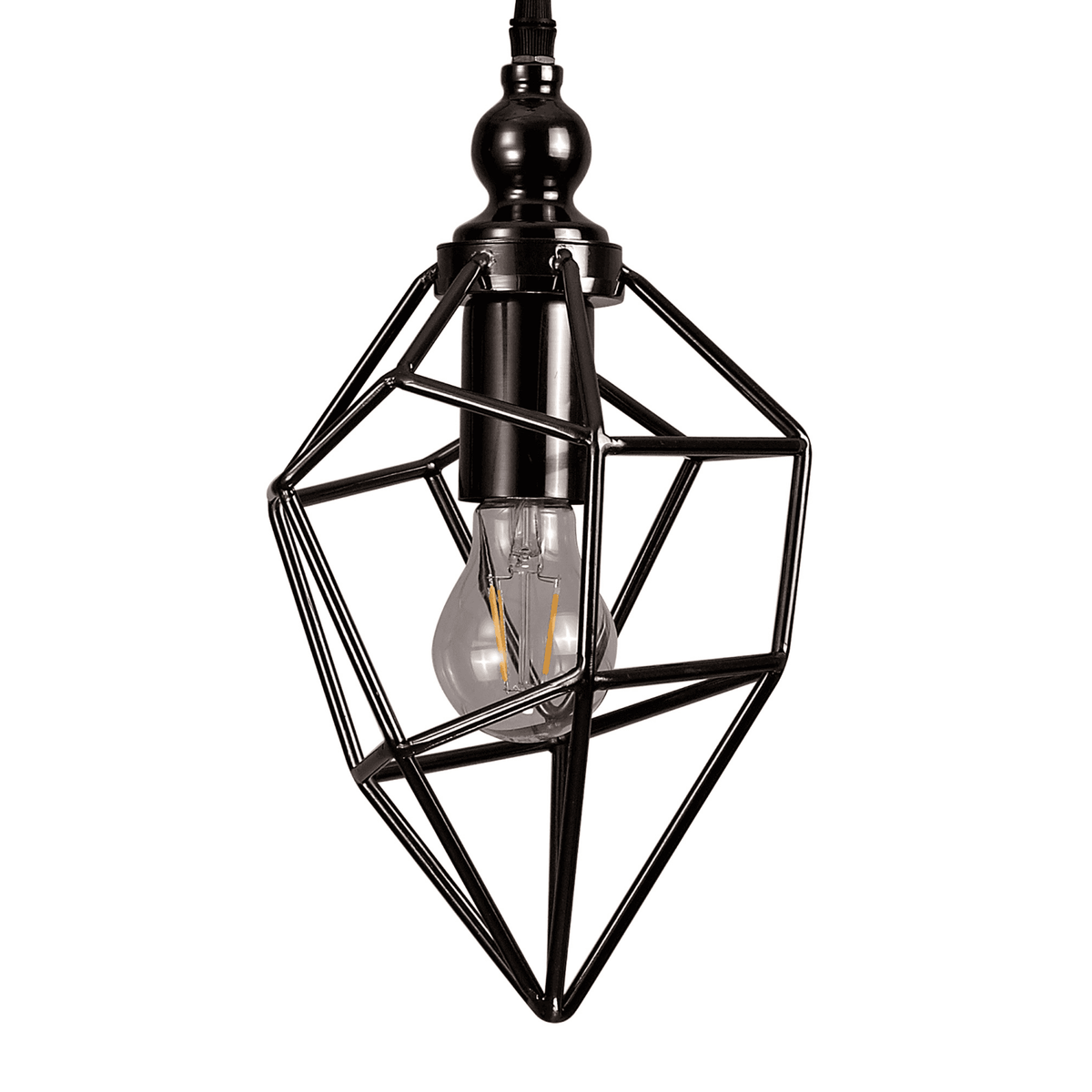 Dunterton Small E27 Pendant in Black Nickel