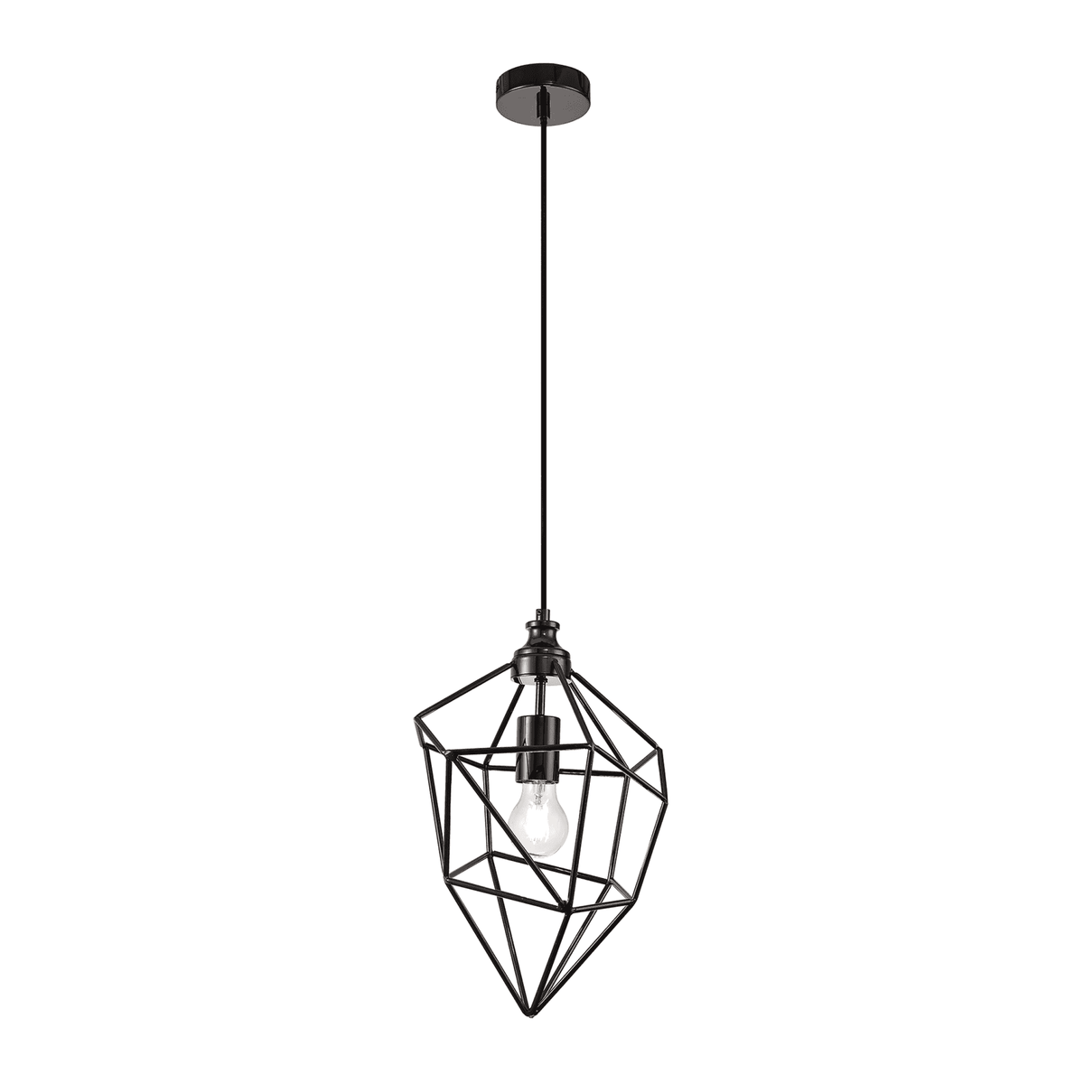 Dunterton Medium E27 Pendant in Black Nickel