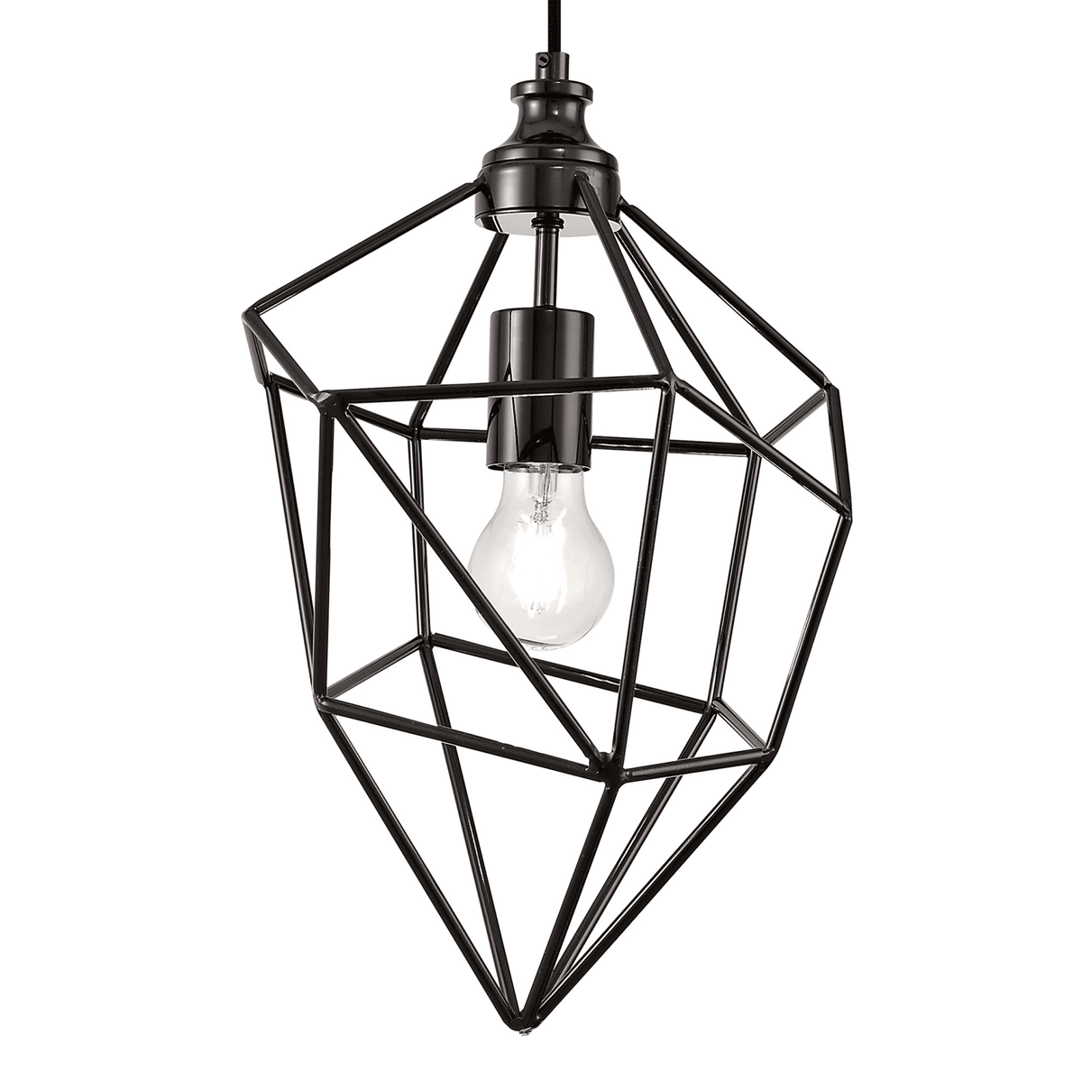 Dunterton Medium E27 Pendant in Black Nickel