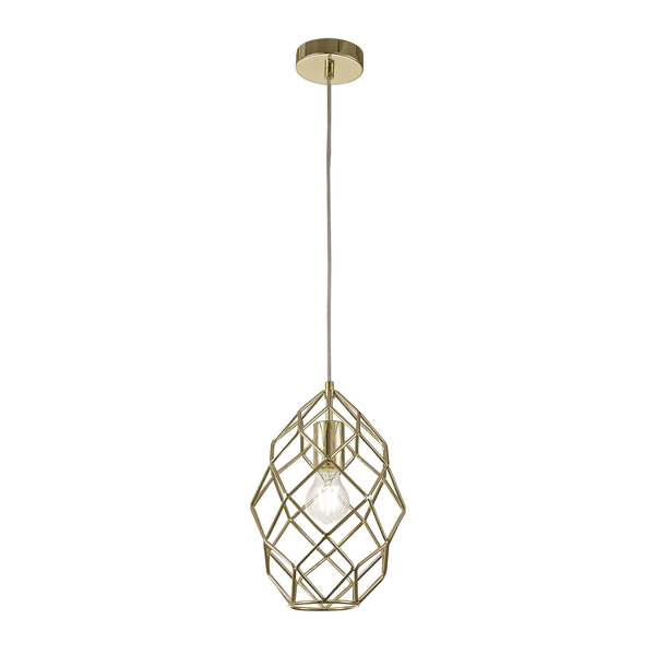 Filleigh Curved Cylinder Pendant in Polished Brass