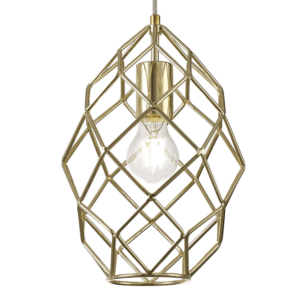 Filleigh Curved Cylinder Pendant in Polished Brass