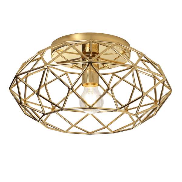 Filleigh Flush Ceiling Light in Polished Brass