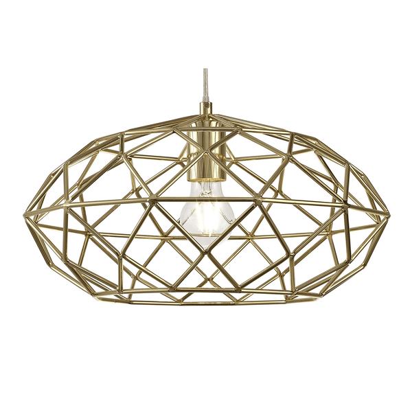 Filleigh Elliptical Sphere Pendant in Polished Brass