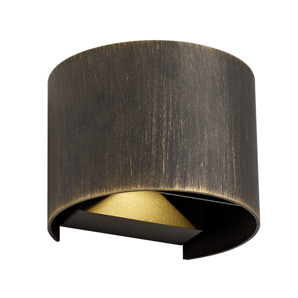 Haldon Twin LED IP54 Wall Light in Black and Gold