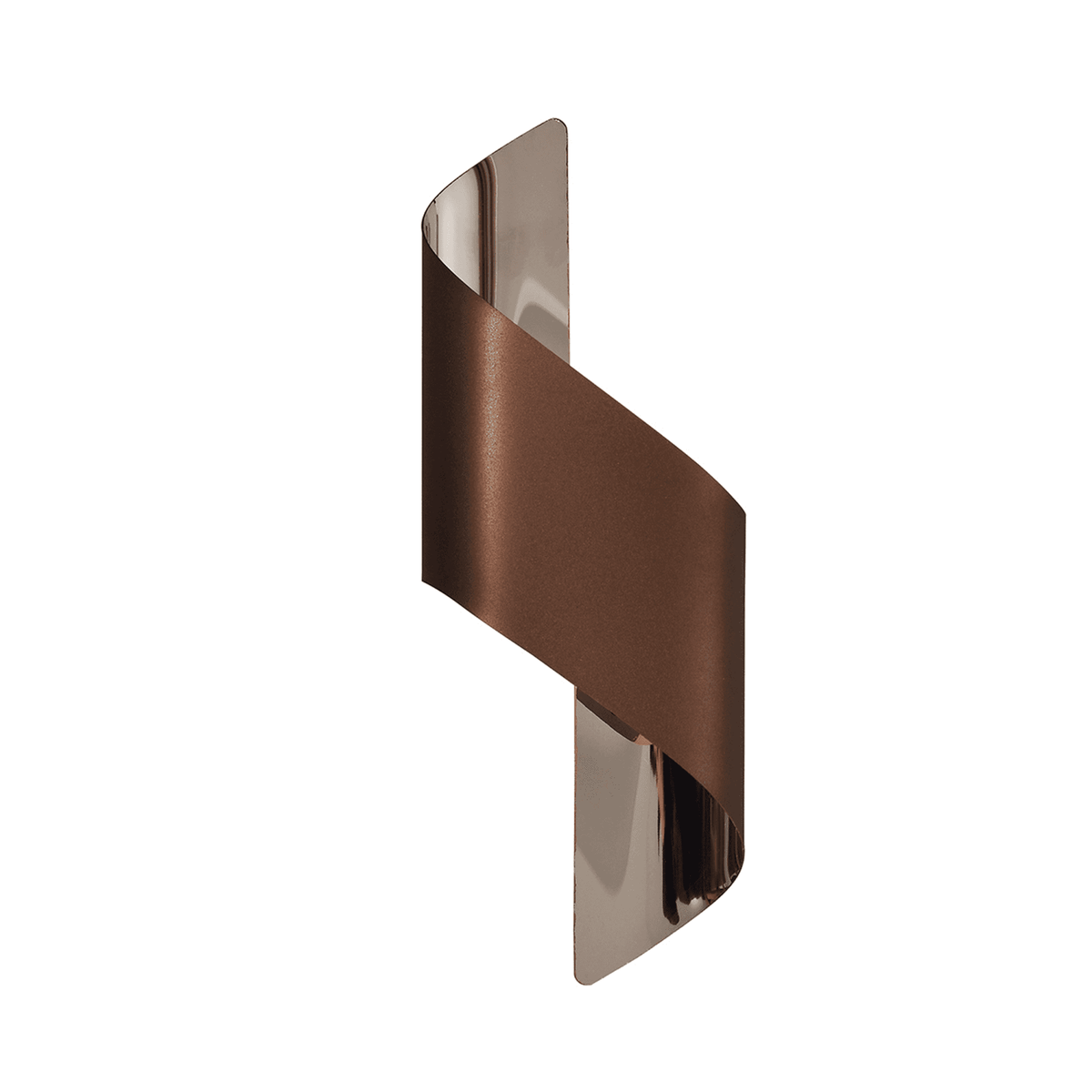 Fincham Small 8w LED Wall Light in Satin Brown & Polished Chrome