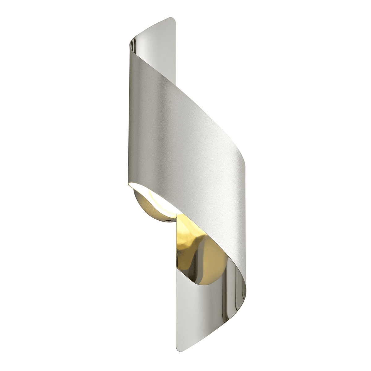 Fincham Small 8w LED Wall Light in Silver & Polished Chrome