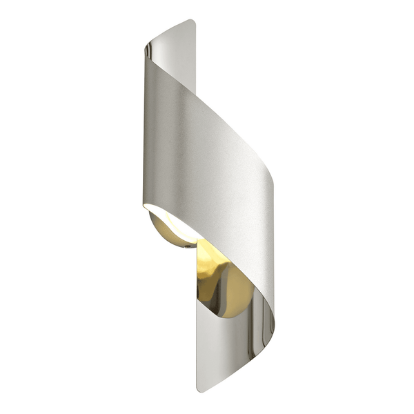 Fincham Small 8w LED Wall Light in Silver & Polished Chrome