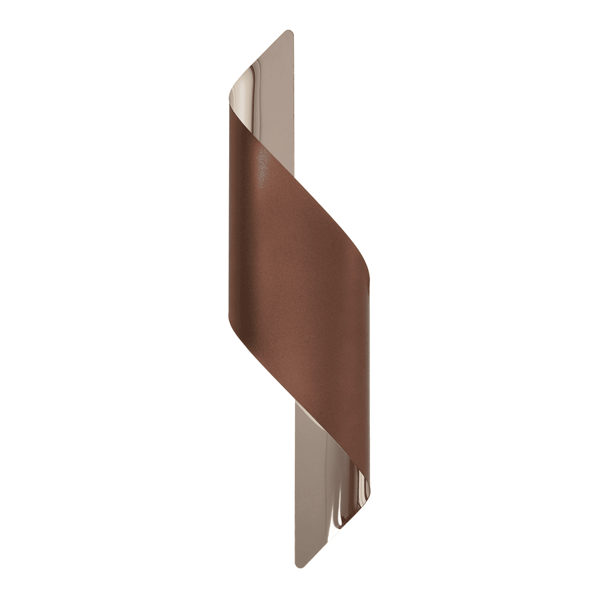 Fincham Large 8w LED Wall Light in Satin Brown & Polished Chrome