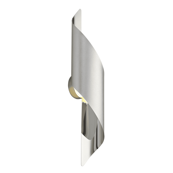 Fincham Large 8w LED Wall Light in Silver & Polished Chrome