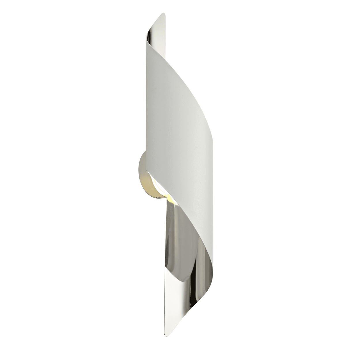Fincham Large 8w LED Wall Light in White & Polished Chrome