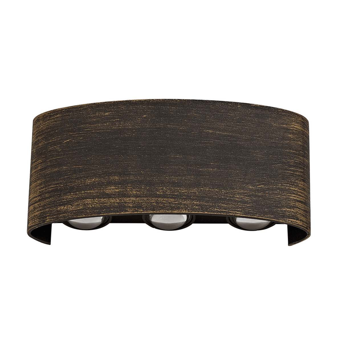 Uplowman Up and Down 6 x 1W LED IP54 Wall Light in Black Gold Finish