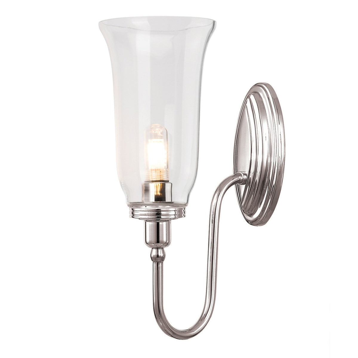 Blake IP44 Bathroom Wall Light in Polished Nickel