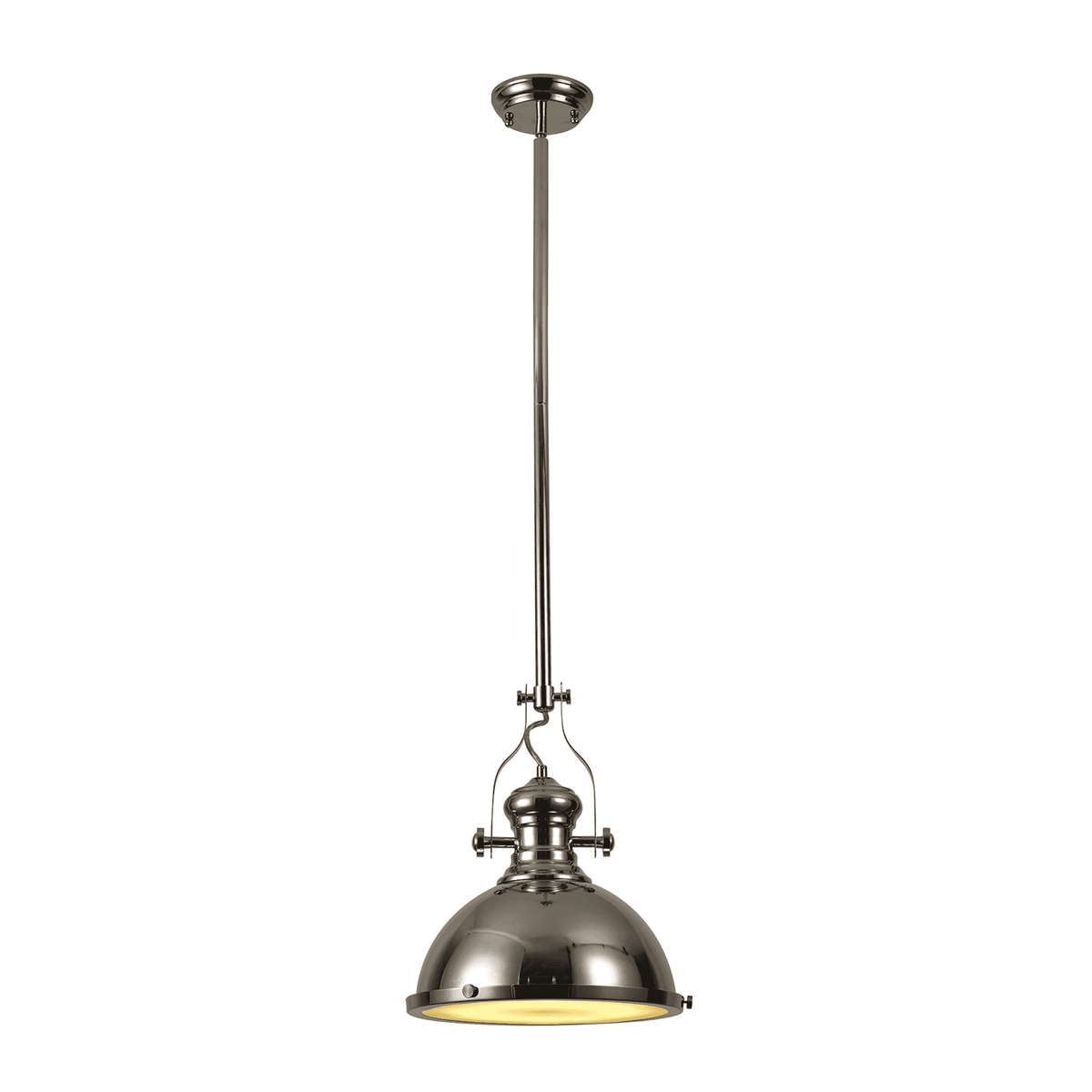 Fremington Pendant in Polished Nickel & Frosted Glass Diffuser