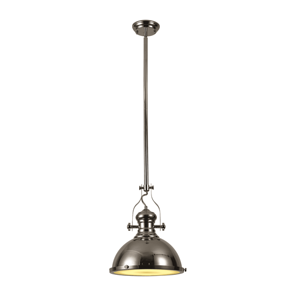 Fremington Pendant in Polished Nickel & Frosted Glass Diffuser