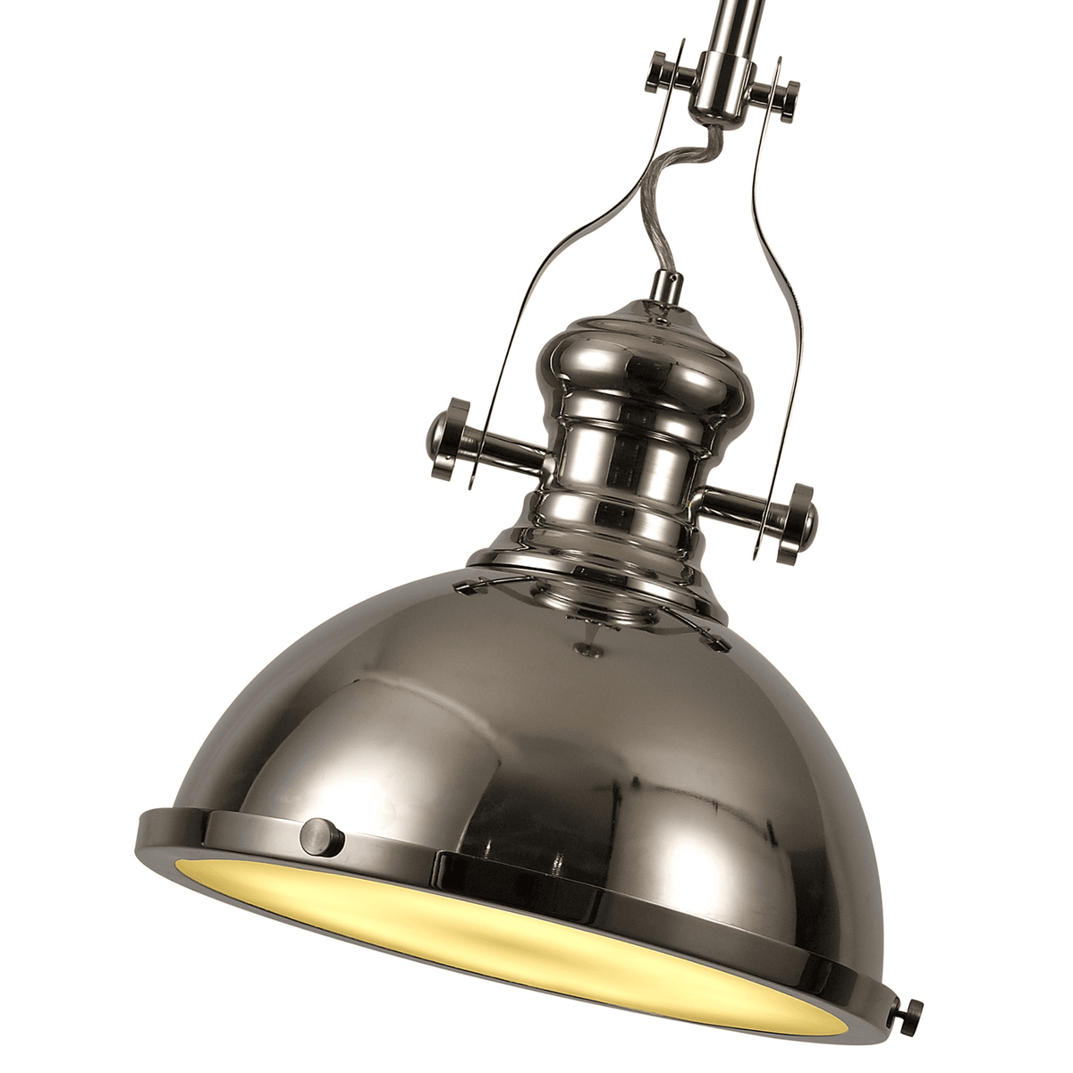 Fremington Pendant in Polished Nickel & Frosted Glass Diffuser