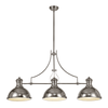 Fremington Linear Pendant in Polished Nickel with Frosted Glass Diffuser