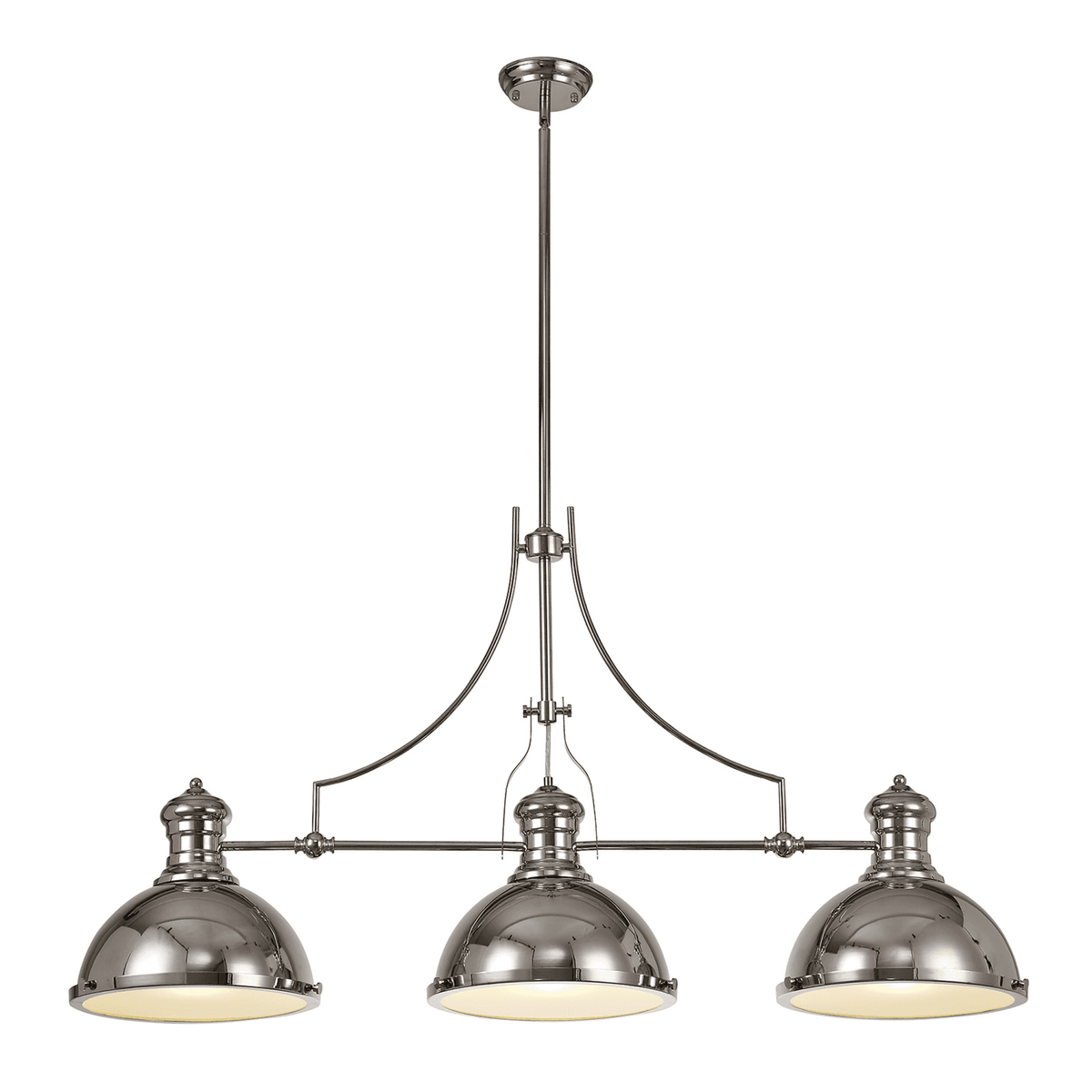 Fremington Linear Pendant in Polished Nickel with Frosted Glass Diffuser