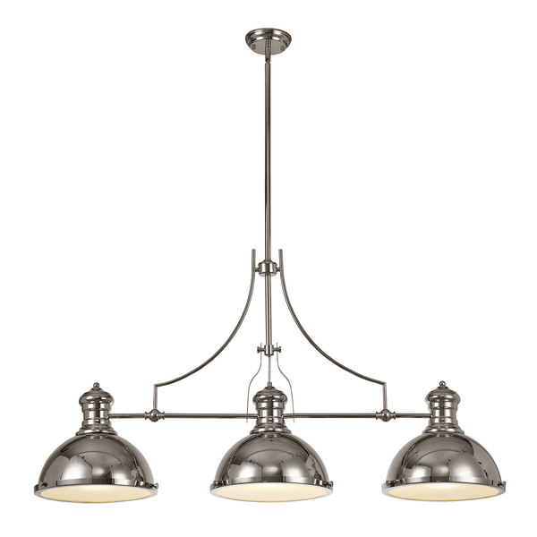 Fremington Linear Pendant in Polished Nickel with Frosted Glass Diffuser