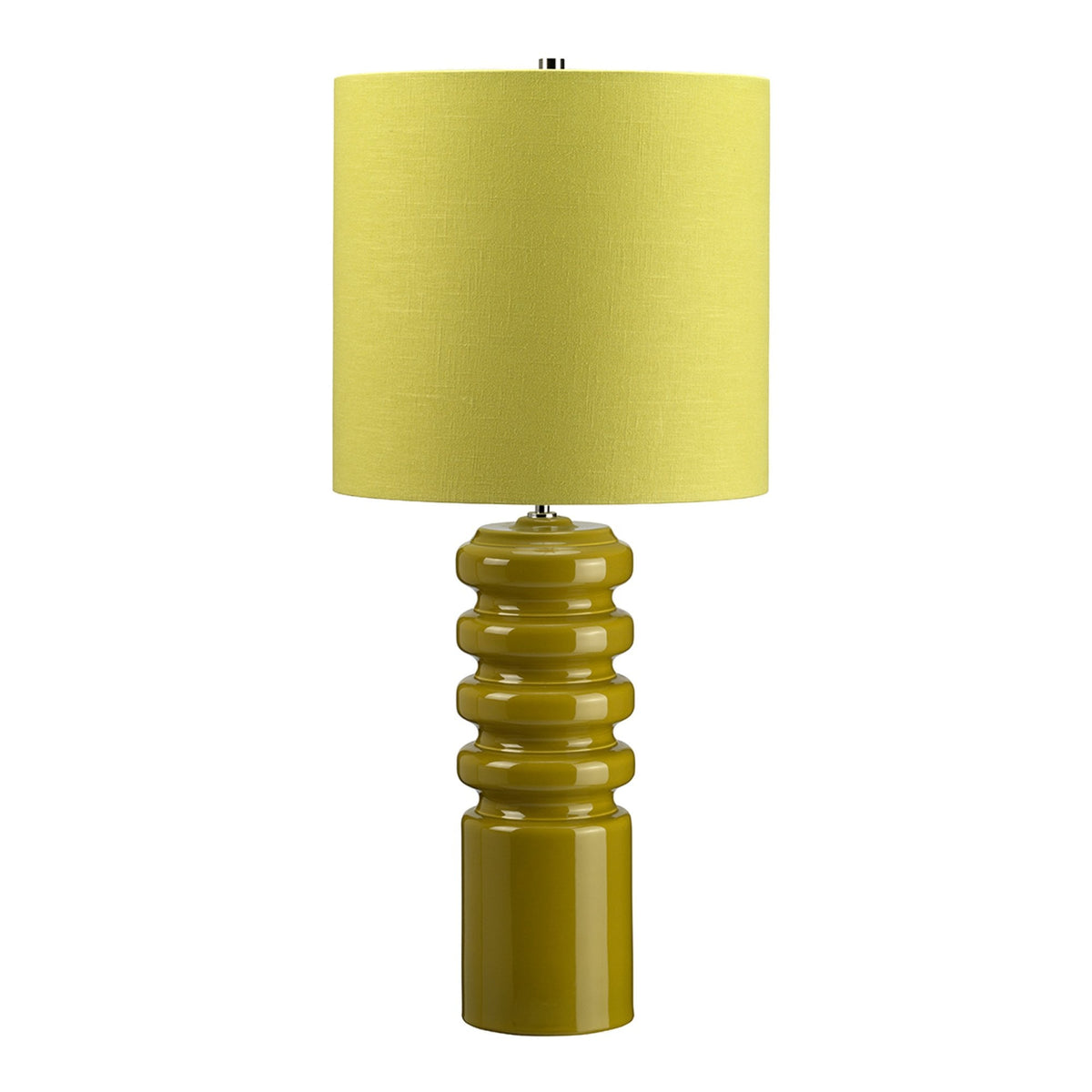 Contour Tall Table Lamp in a Lime Green Glaze