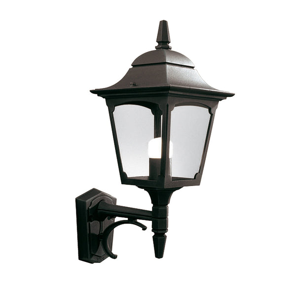 Chapel IP44 Single Up Wall Lantern in Black