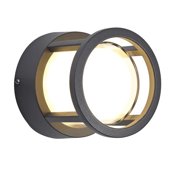 Bicton Small Round IP54 LED Wall or Ceiling Light in Anthracite