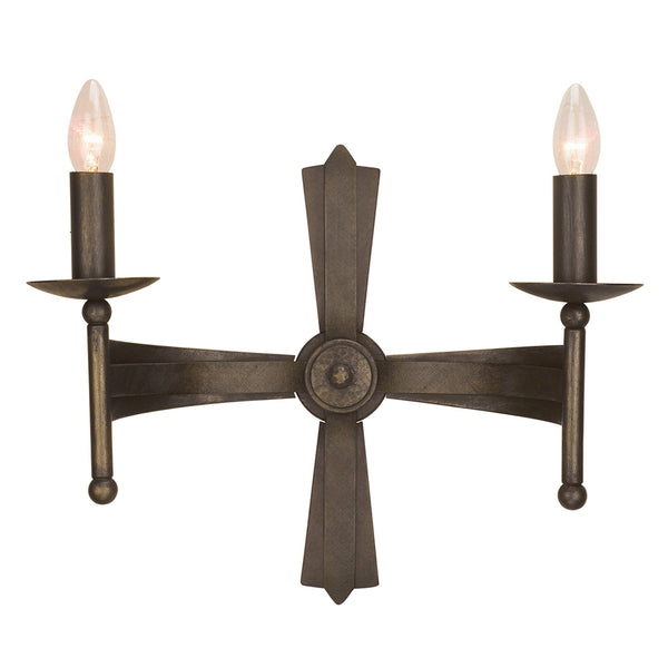 Cromwell Medieval Style 2 Arm Wall Light