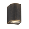 Haccombe Curved single GU10 IP54 Wall Lamp in Black Gold