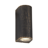 Haccombe Curved Twin GU10 IP54 Wall Lamp in Black Gold