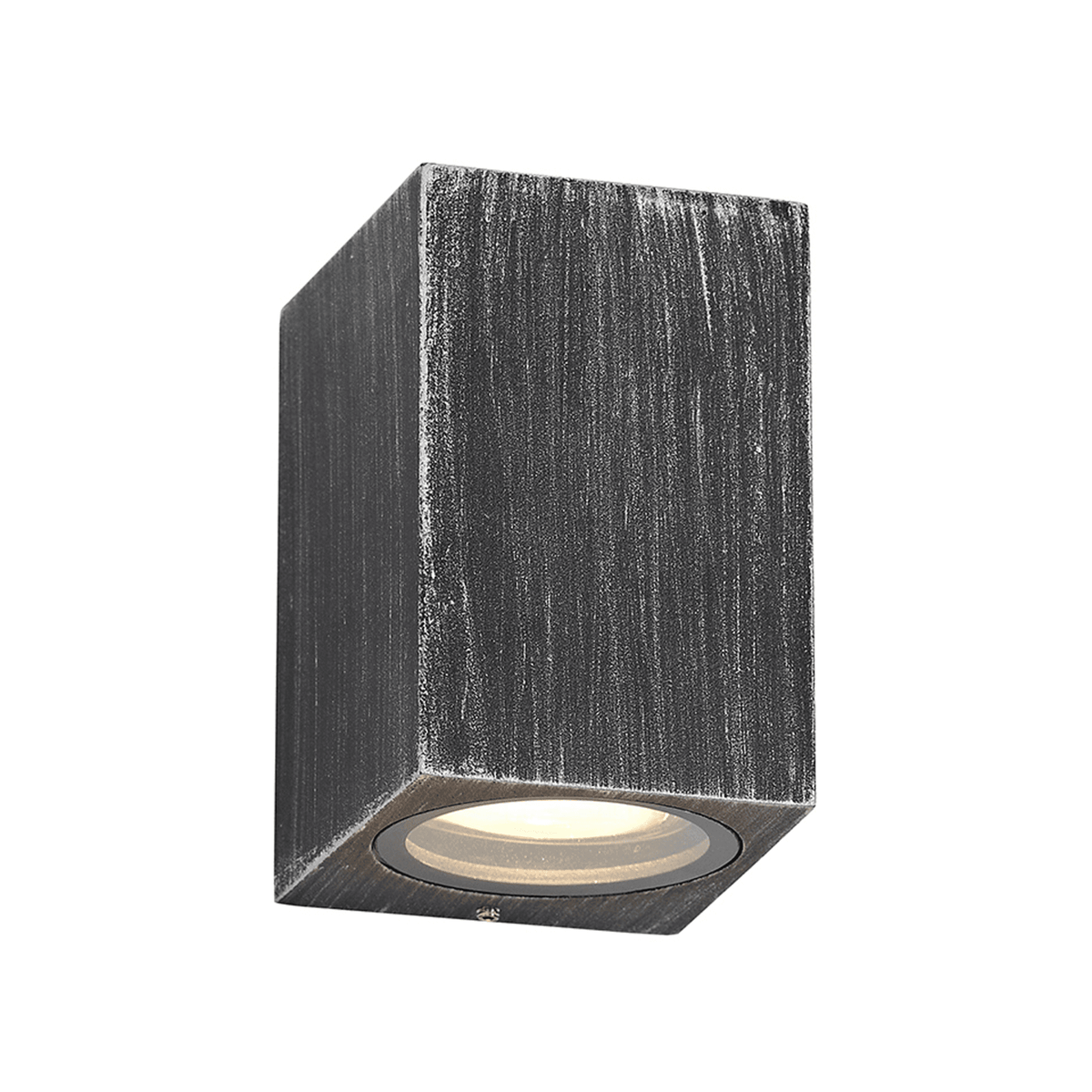 Haccombe Rectangle Single GU10 IP54 Wall Lamp in Black Silver