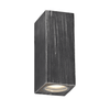 Haccombe Rectangle Twin GU10 IP54 Wall Lamp in Black Silver