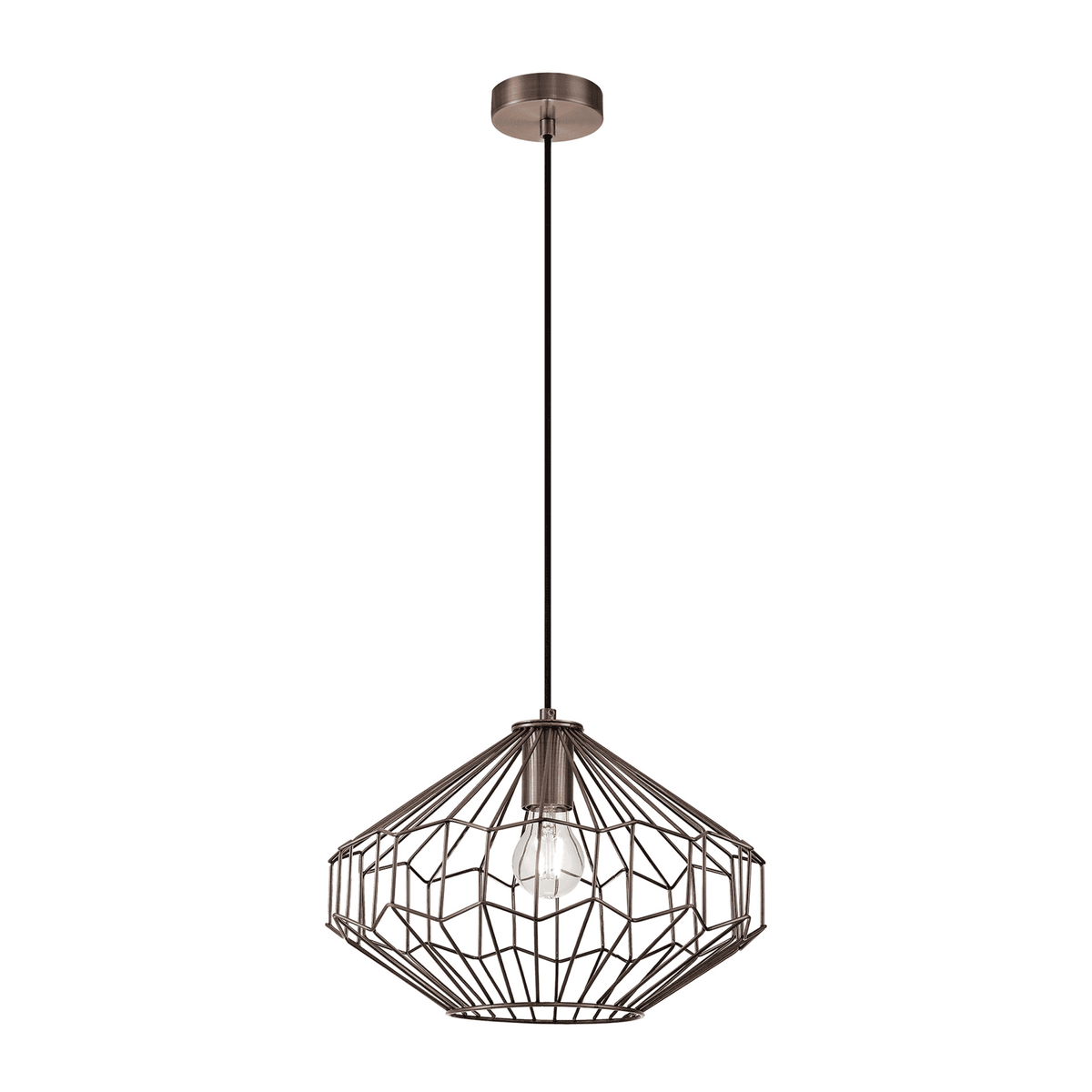 Stoodleigh Medium E27 Pendant in Antique Copper and Black Finish