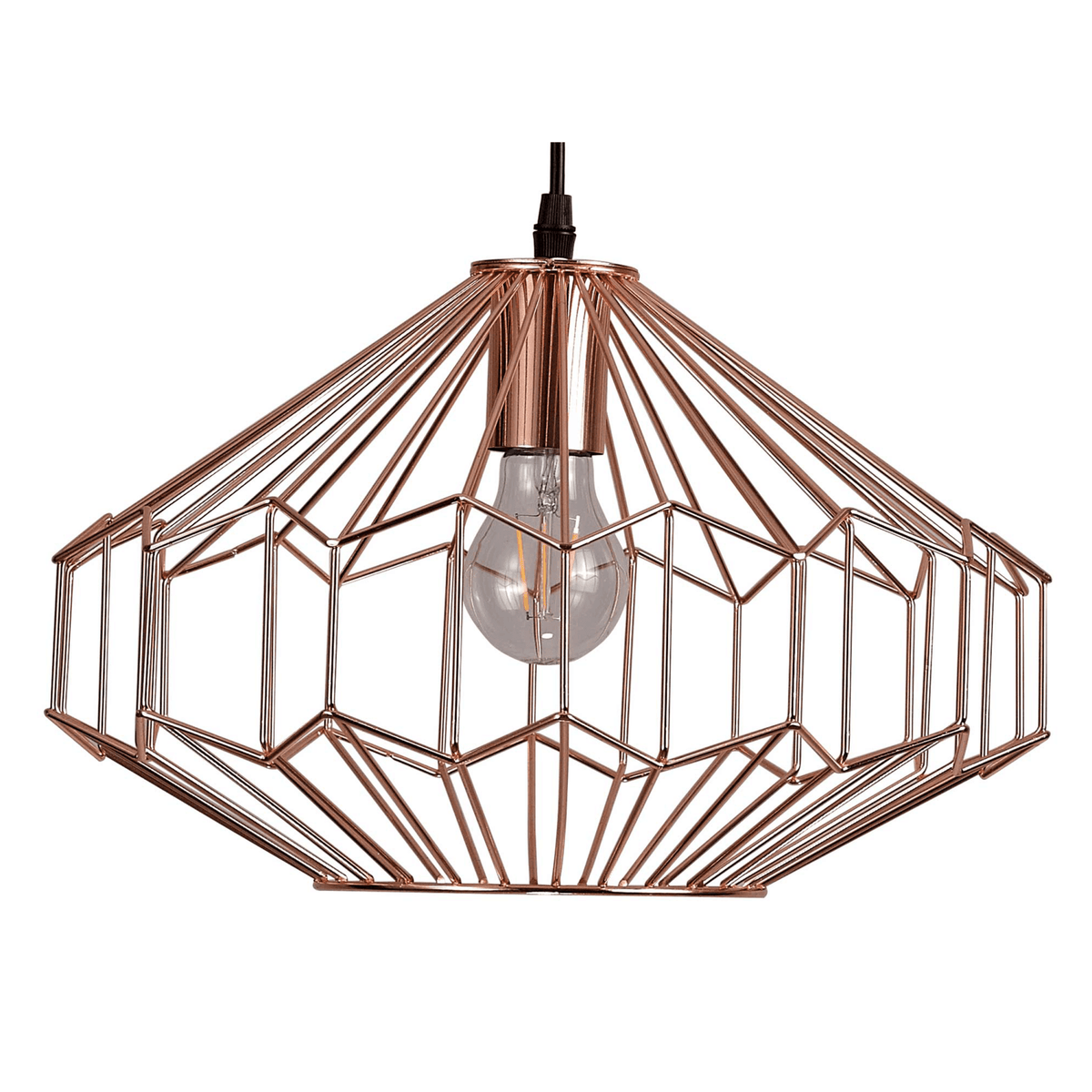 Stoodleigh Medium E27 Pendant in Antique Copper and Black Finish