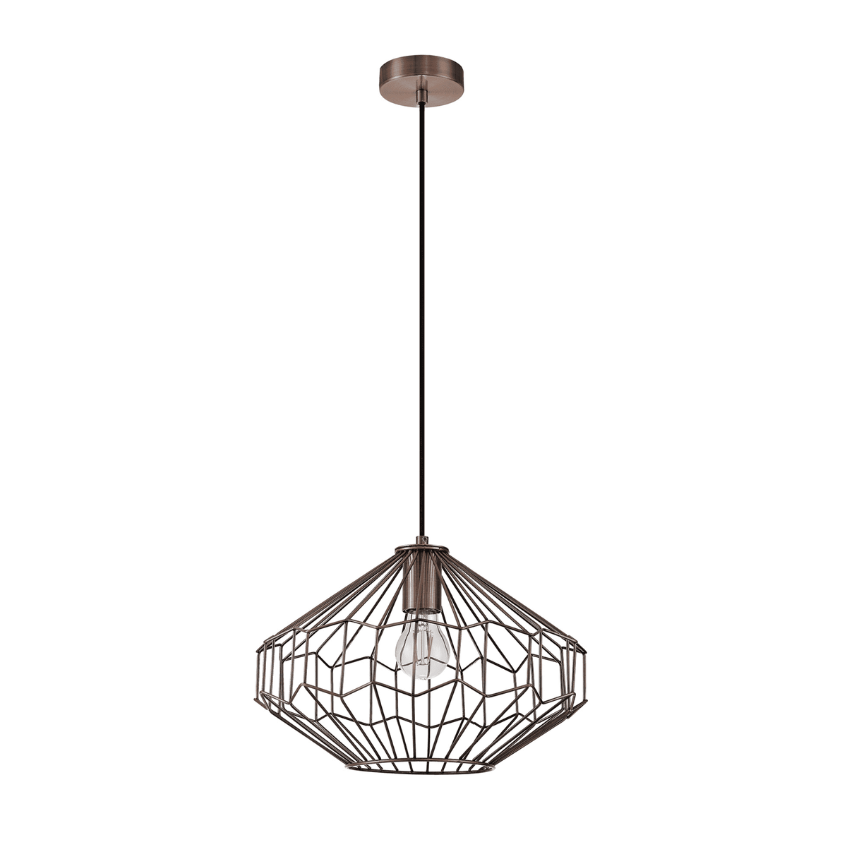 Stoodleigh Medium E27 Pendant in Antique Copper and Black Finish