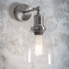 Hoxton Domed Glass Wall Light in Satin Nickel