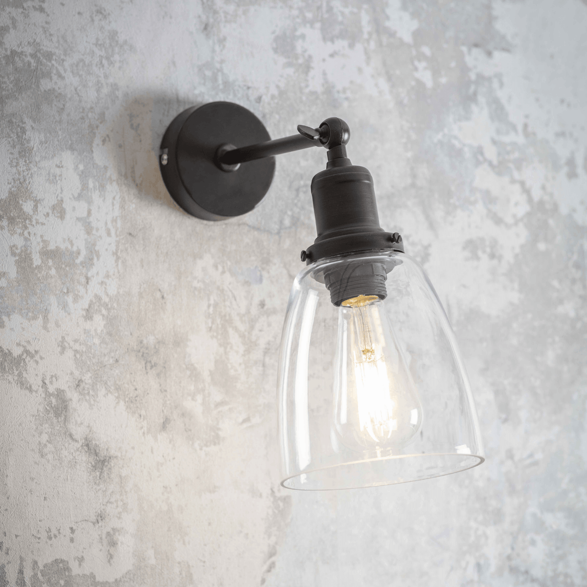 Hoxton Domed Glass Wall Light in Antique Bronze