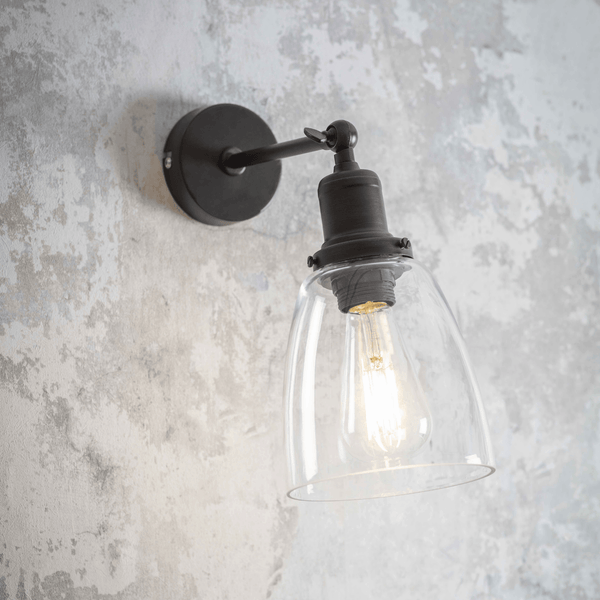 Hoxton Domed Glass Wall Light in Antique Bronze