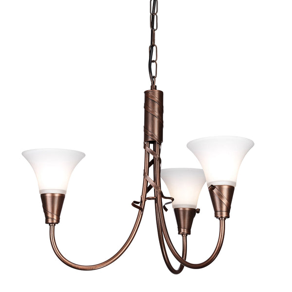 Emily 3 Light Chandelier in a Copper Patina