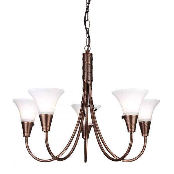 Emily 5 Light Chandelier in a Copper Patina