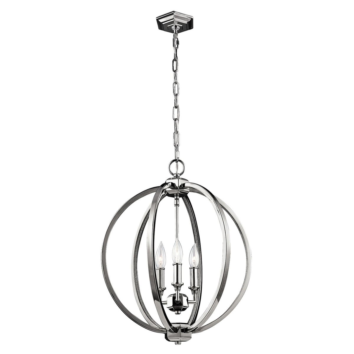 Corinne 3 Light Medium Pendant Chandelier in Polished Nickel