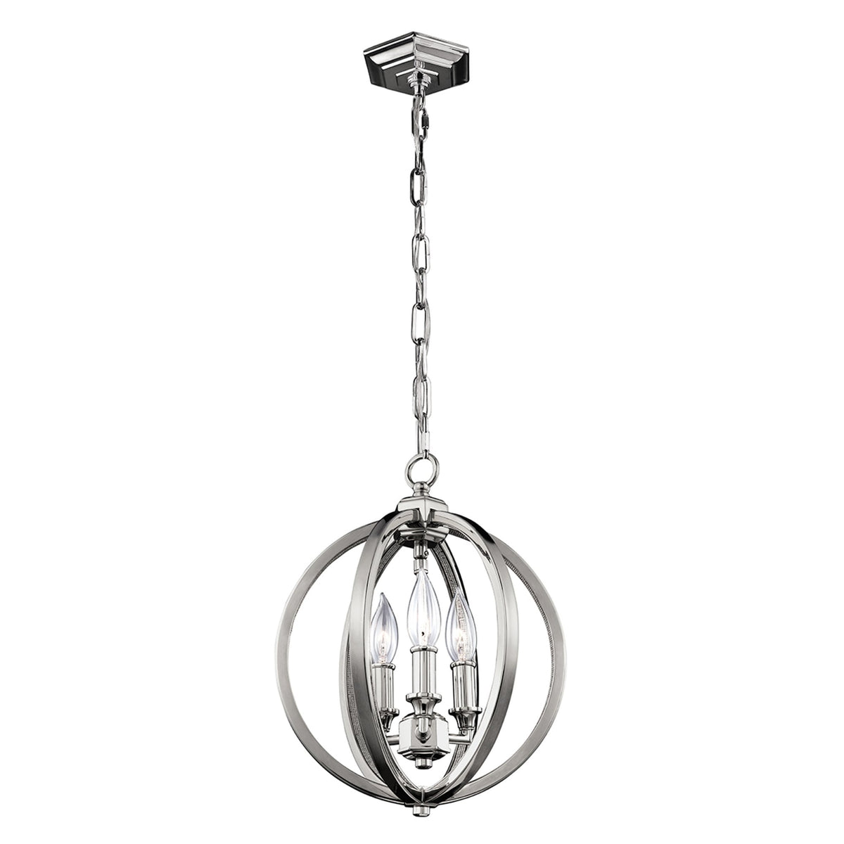 Corinne 3 Light Small Pendant Chandelier in Polished Nickel