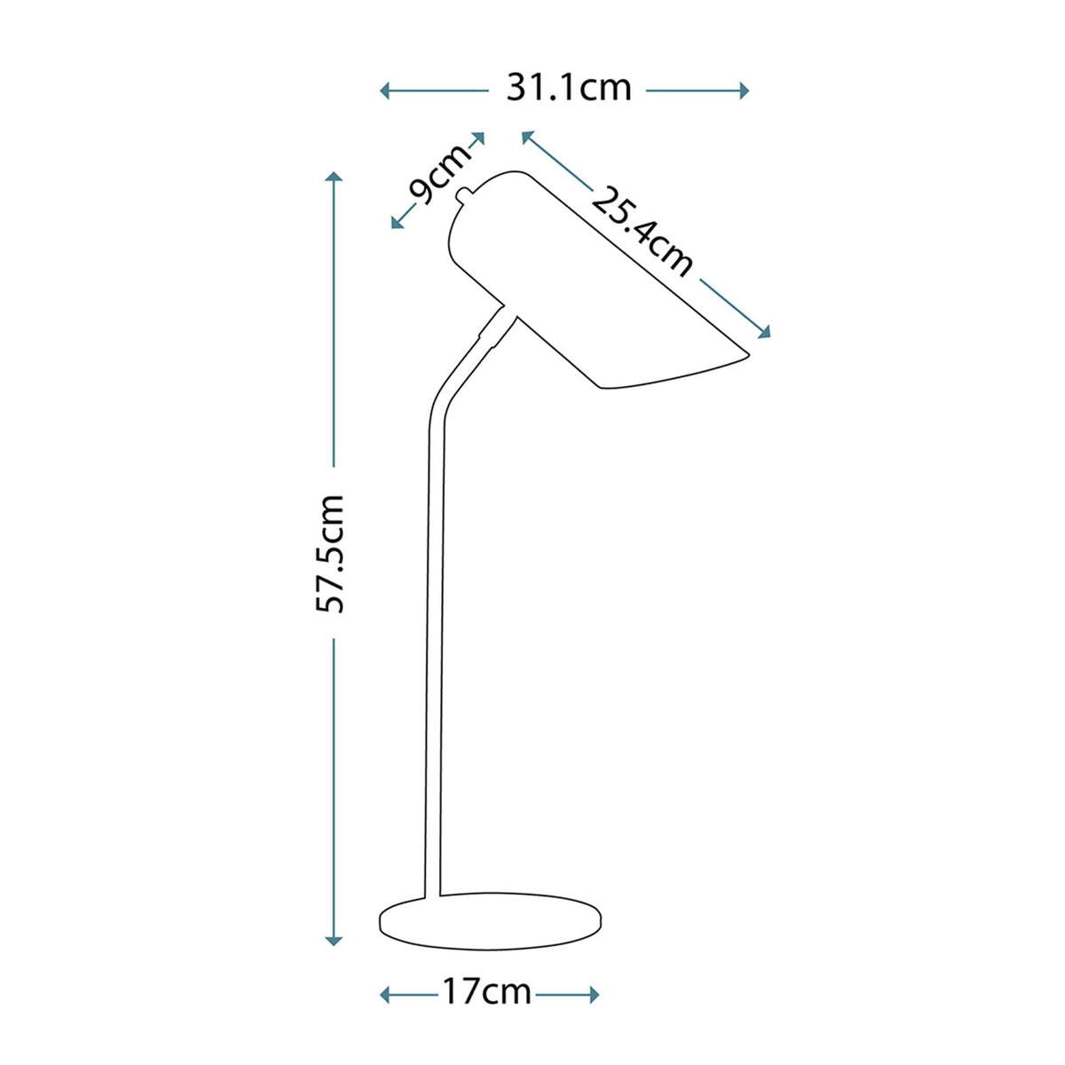 Quinto Table Lamp in Dark Grey & Polished Nickel