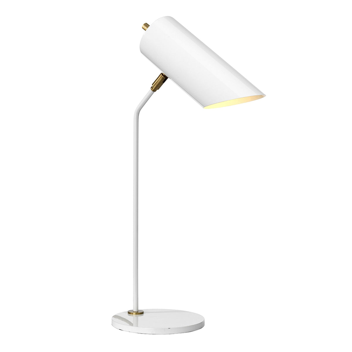 Quinto Table Lamp in White & Aged Brass