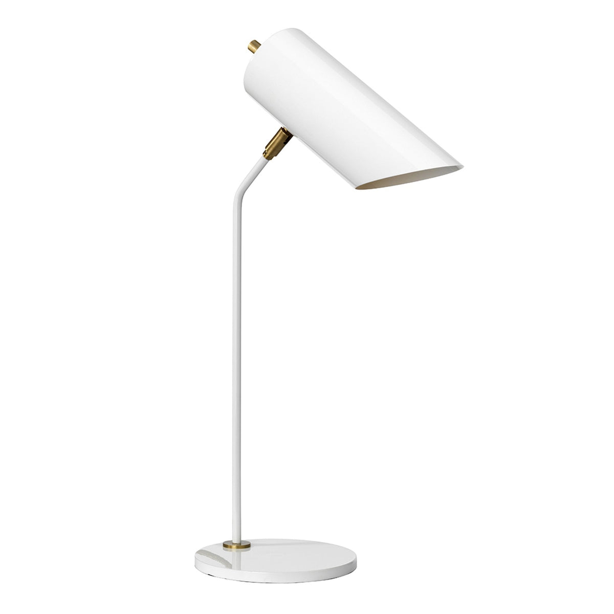 Quinto Table Lamp in White & Aged Brass