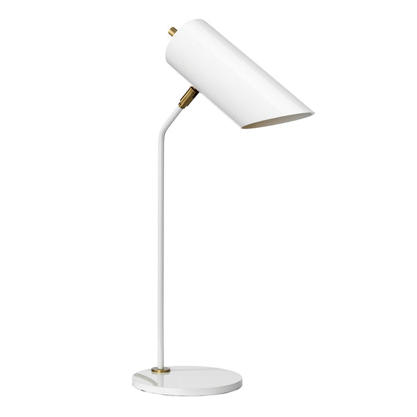 Quinto Table Lamp in White & Aged Brass